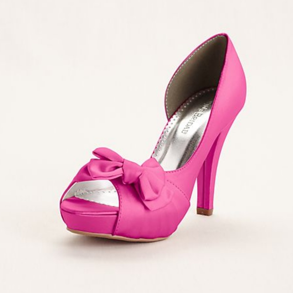 Satin Peep Toe Platform High Heel